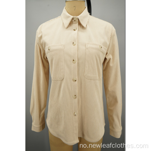 Elegant 6W Corduroy Single-Breasted Shirt